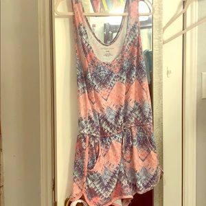 Aeropostale XL Romper- teal and coral NEVER WORN
